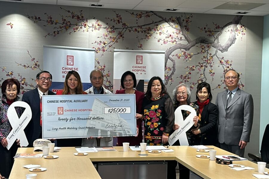 Check presentation with Treasurer Ma and Chinese Hospital Auxiliary