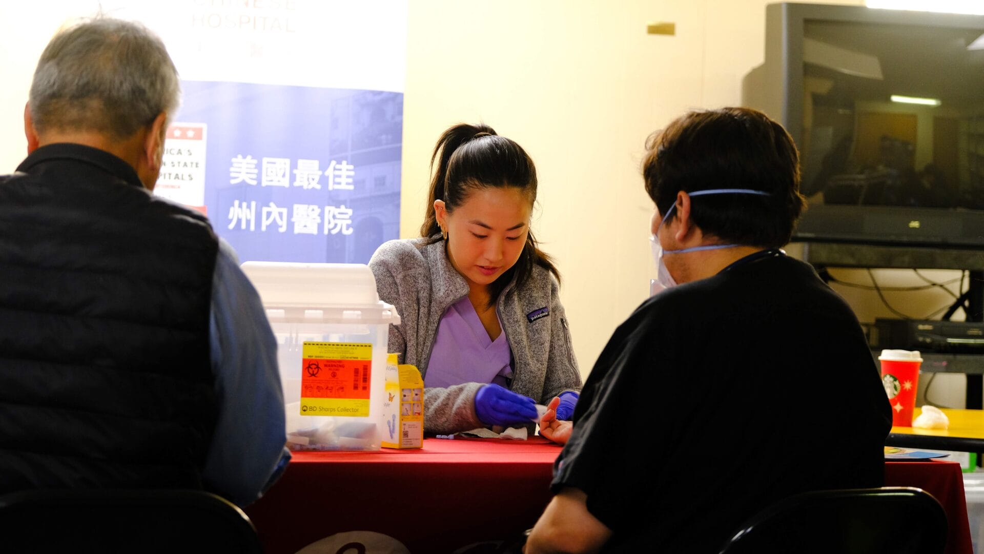 a woman getting a blood test