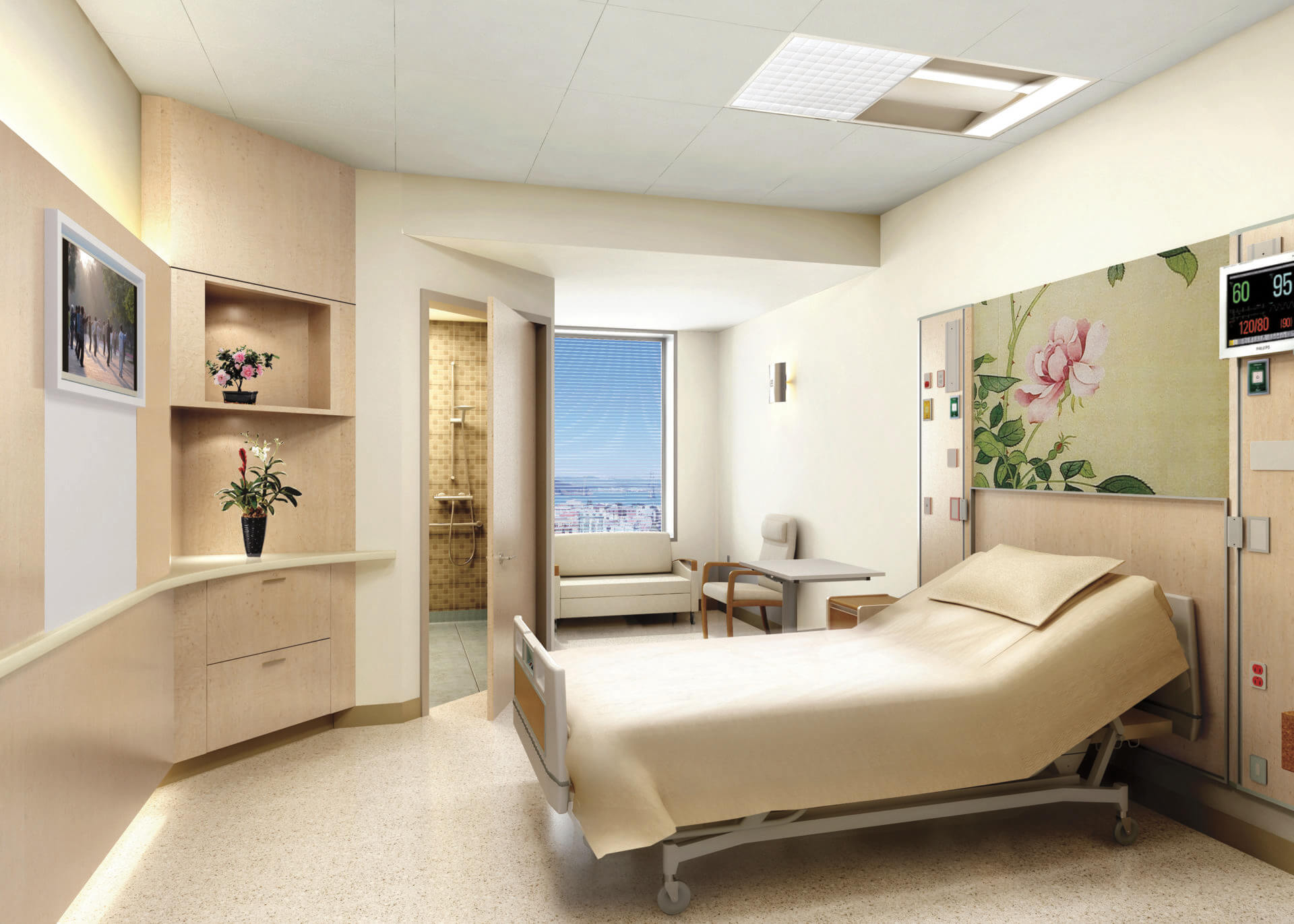 Patient room with natural light