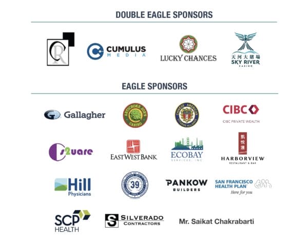 Sponsors for golf event listed.